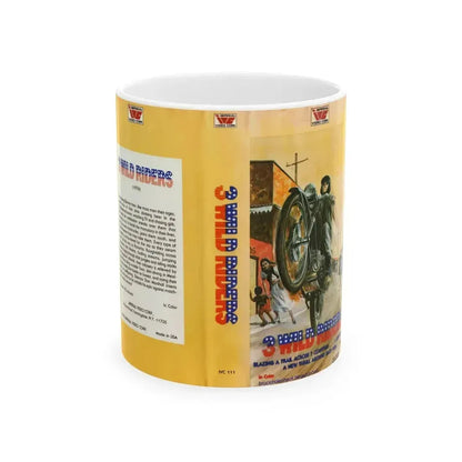 3 WILD RIDERS (VHS COVER) - White Coffee Mug 11oz - Go Mug Yourself