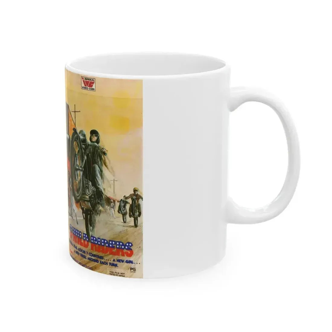 3 WILD RIDERS (VHS COVER) - White Coffee Mug - Go Mug Yourself