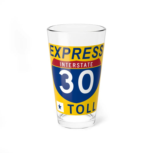30 Express Lane free (Texas) (Road Sign) Pint Glass 16oz 16oz - Go Mug Yourself