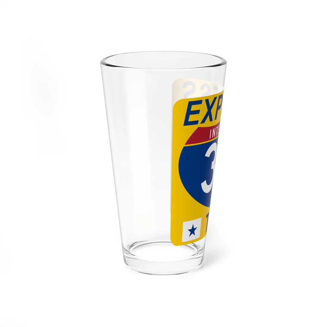 30 Express Lane free (Texas) (Road Sign) Pint Glass 16oz - Go Mug Yourself