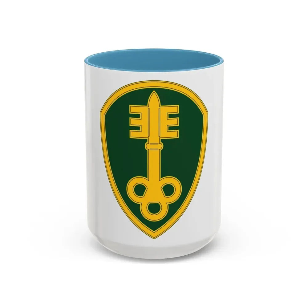 300 Military Police Brigade 3 (U.S. Army) Accent Coffee Mug 15oz Light Blue - Go Mug Yourself