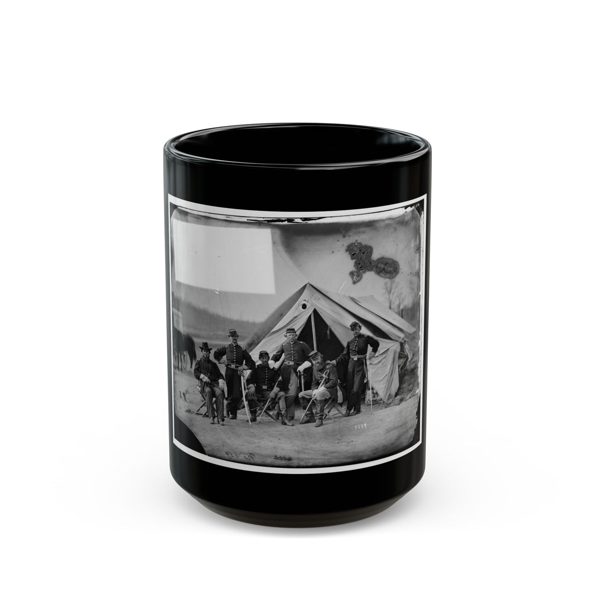 Six Officers Of The 17th New York Battery, Probably At Camp Barry, Near Washington, D.C. (U.S. Civil War) Black Coffee Mug