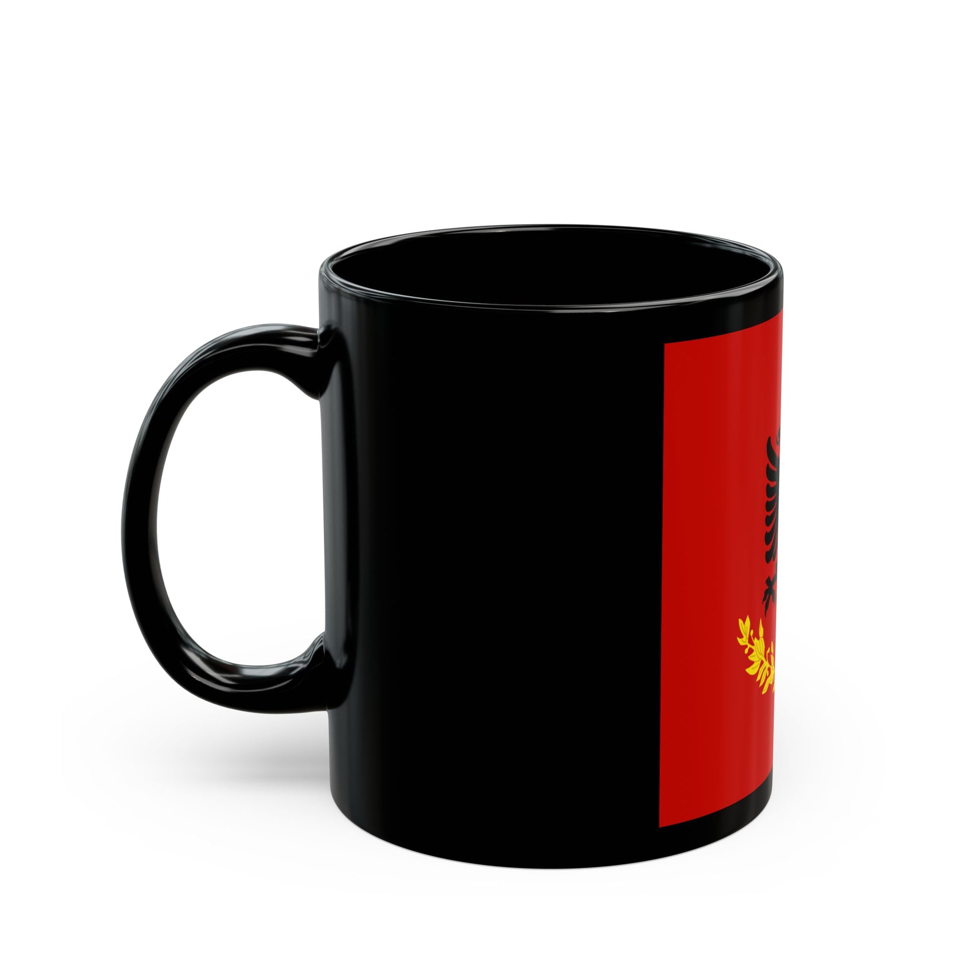 Flag variation of the Albanian Royal Army - Black Coffee Mug-Go Mug Yourself