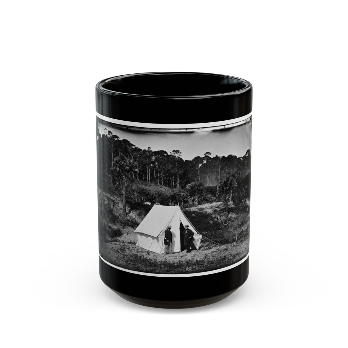 Morris Island, South Carolina. Two Men In Front Of Tent (U.S. Civil War) Black Coffee Mug