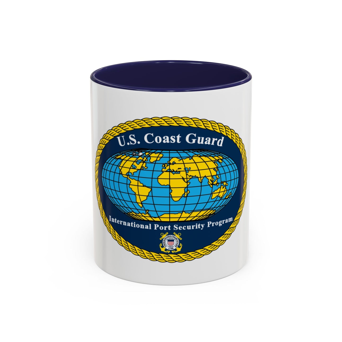 USCG International Port Security Program (U.S. Coast Guard) Accent Coffee Mug