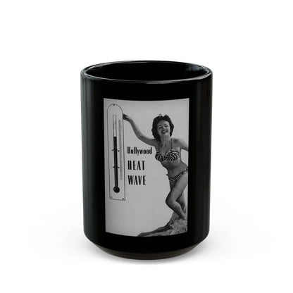 Helene Hayden #05 - 1 Page, 1 B&W Photo from EYE Digest Mag. Nov. '53 (Vintage Female Icon) Black Coffee Mug-15oz-Go Mug Yourself