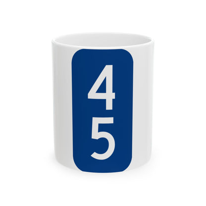 Warren County 45 NY tab (New York) (Road Sign) White Coffee Mug