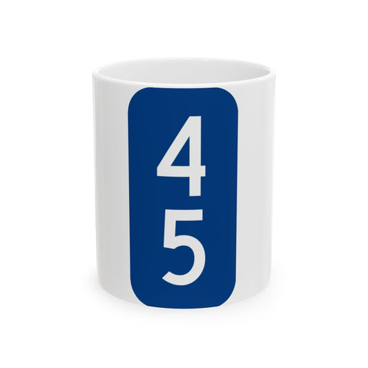 Warren County 45 NY tab (New York) (Road Sign) White Coffee Mug