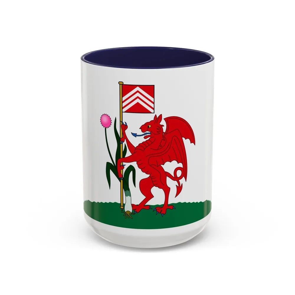 Flag of Cardiff UK - Accent Coffee Mug-15oz-Navy-Go Mug Yourself