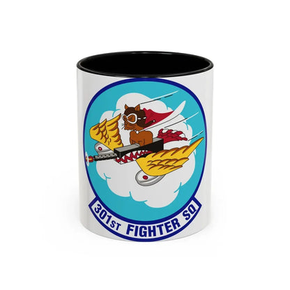 301st Fighter Squadron AETC Emblem (U.S. Air Force) Accent Coffee Mug 11oz Black - Go Mug Yourself