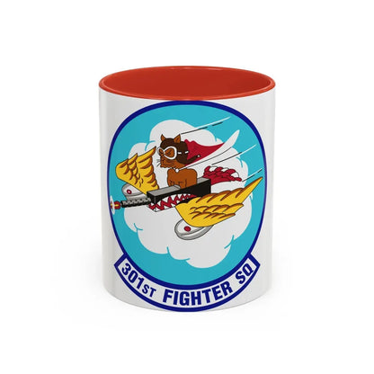 301st Fighter Squadron AETC Emblem (U.S. Air Force) Accent Coffee Mug 11oz Red - Go Mug Yourself