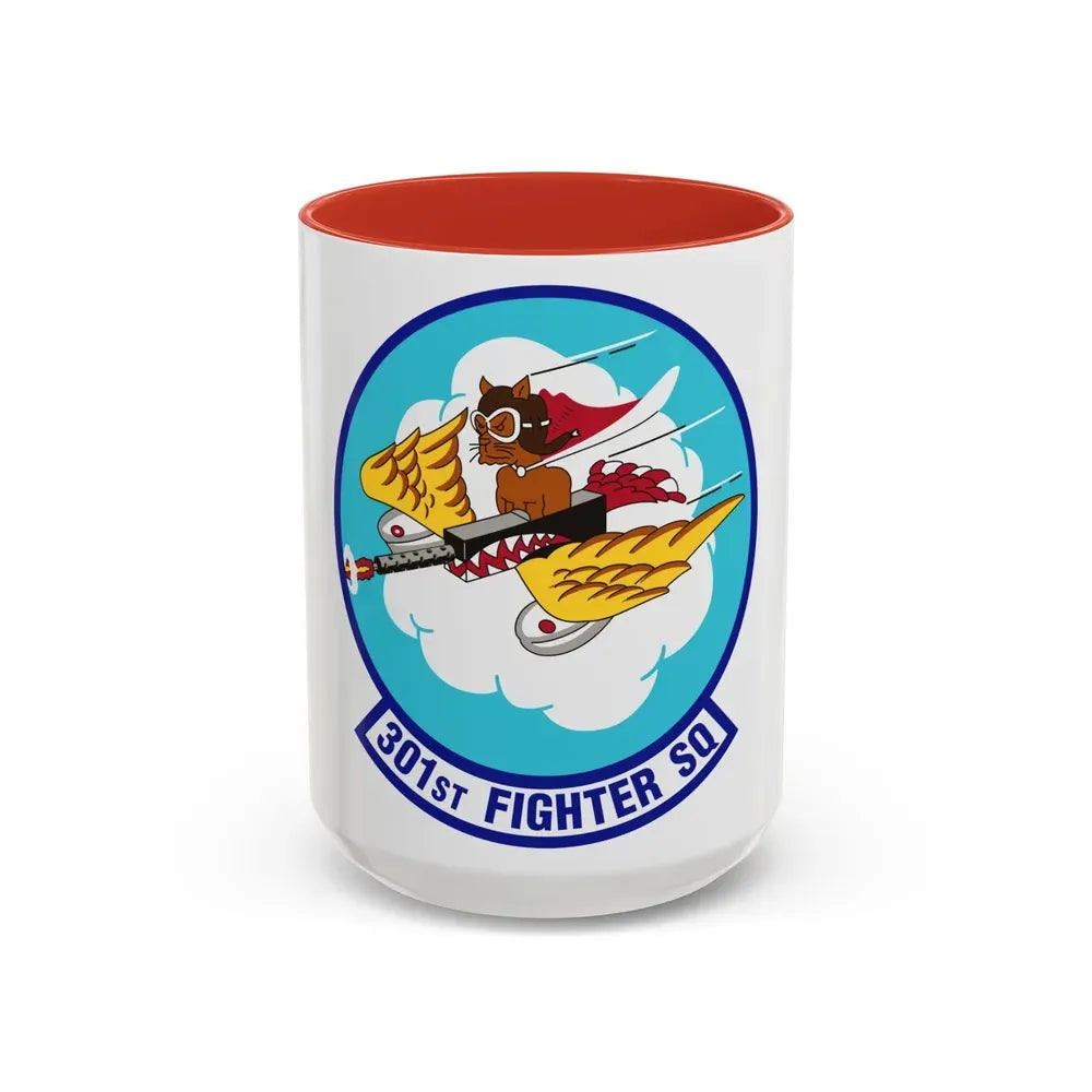 301st Fighter Squadron AETC Emblem (U.S. Air Force) Accent Coffee Mug 15oz Red - Go Mug Yourself