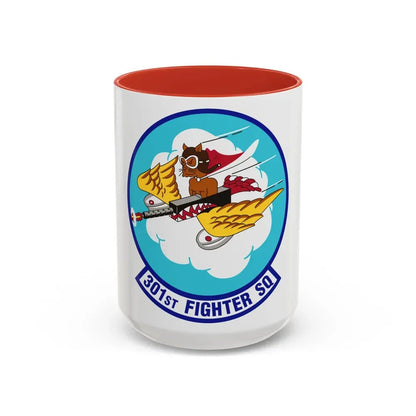 301st Fighter Squadron AETC Emblem (U.S. Air Force) Accent Coffee Mug 15oz Red - Go Mug Yourself