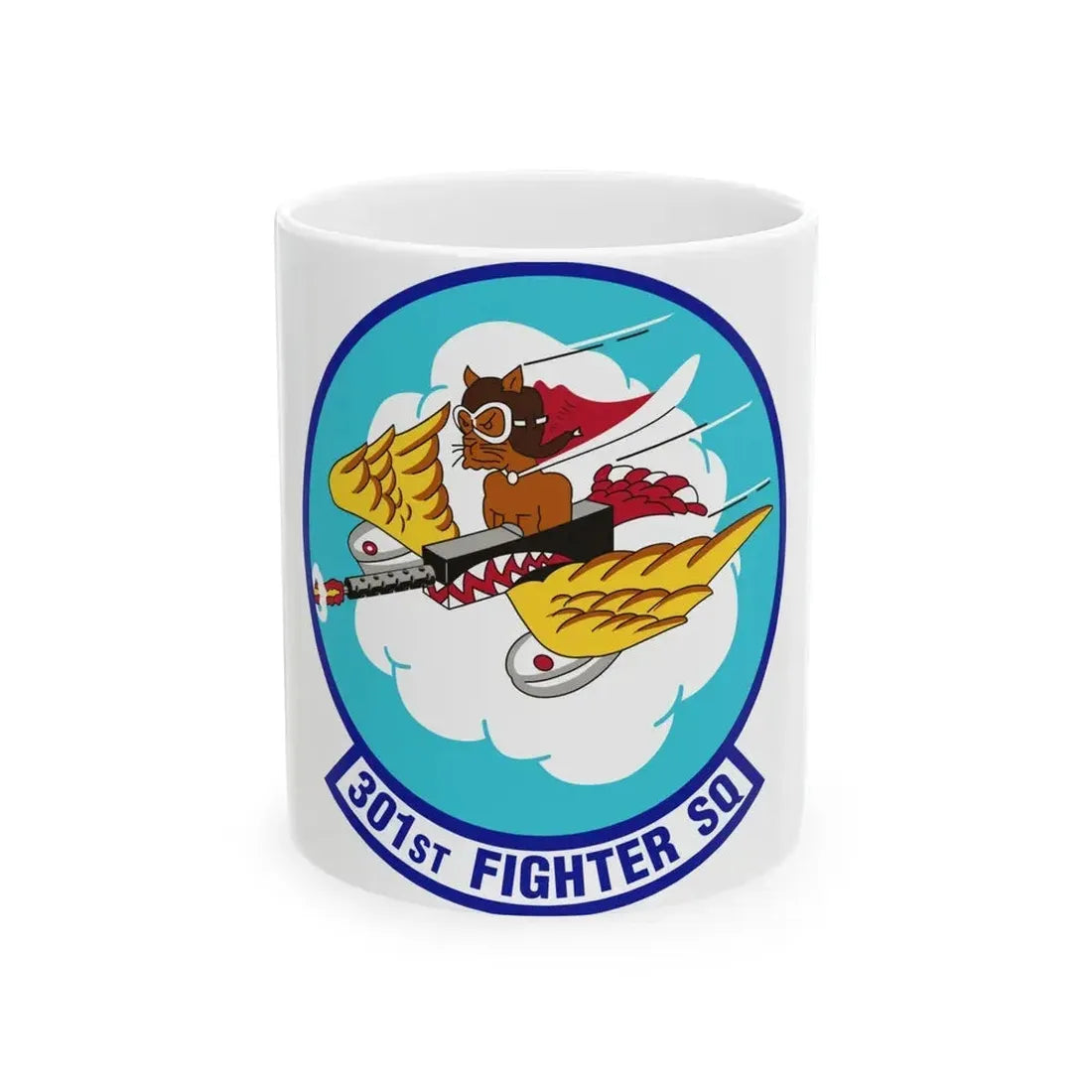 301st Fighter Squadron AETC Emblem (U.S. Air Force) White Coffee Mug 11oz - Go Mug Yourself