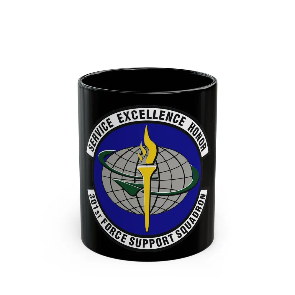 301st Force Support Squadron (U.S. Air Force) Black Coffee Mug-11oz-Go Mug Yourself