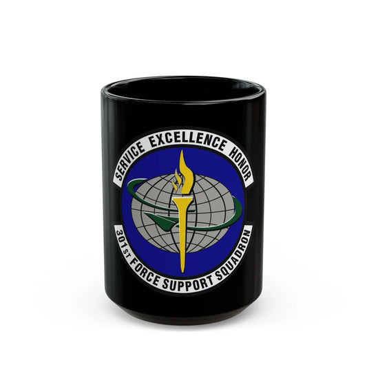 301st Force Support Squadron (U.S. Air Force) Black Coffee Mug-15oz-Go Mug Yourself