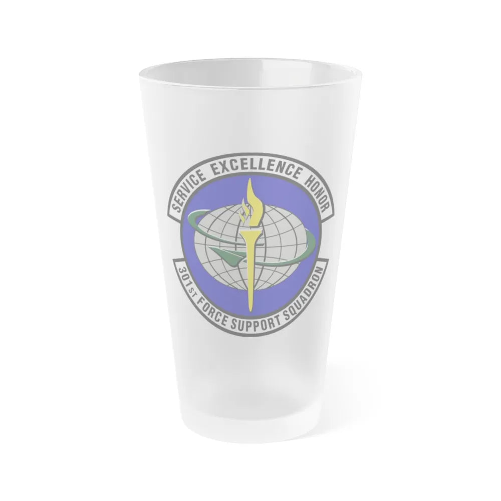 301st Force Support Squadron (U.S. Air Force) Frosted Pint Glass 16oz-Go Mug Yourself