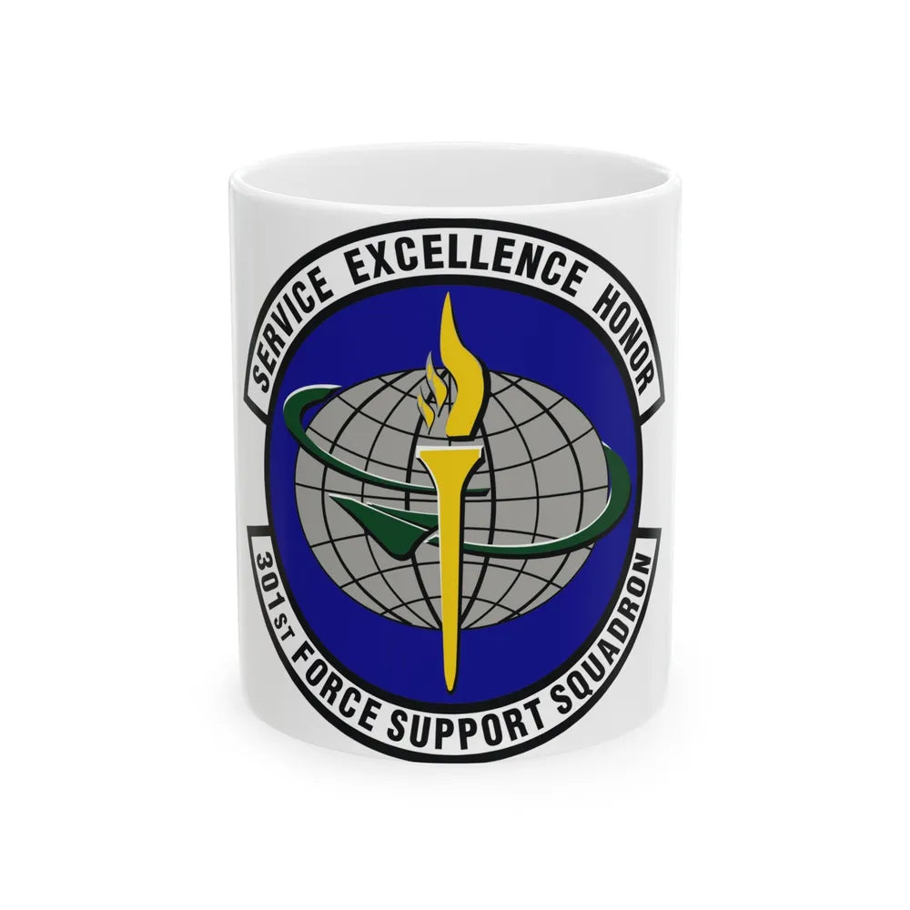 301st Force Support Squadron (U.S. Air Force) White Coffee Mug-11oz-Go Mug Yourself