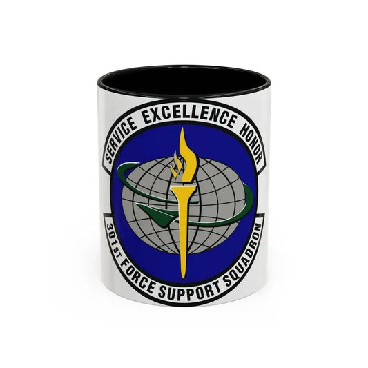 301st Force Support Squadron (U.S. Air Force) Accent Coffee Mug 11oz Black - Go Mug Yourself