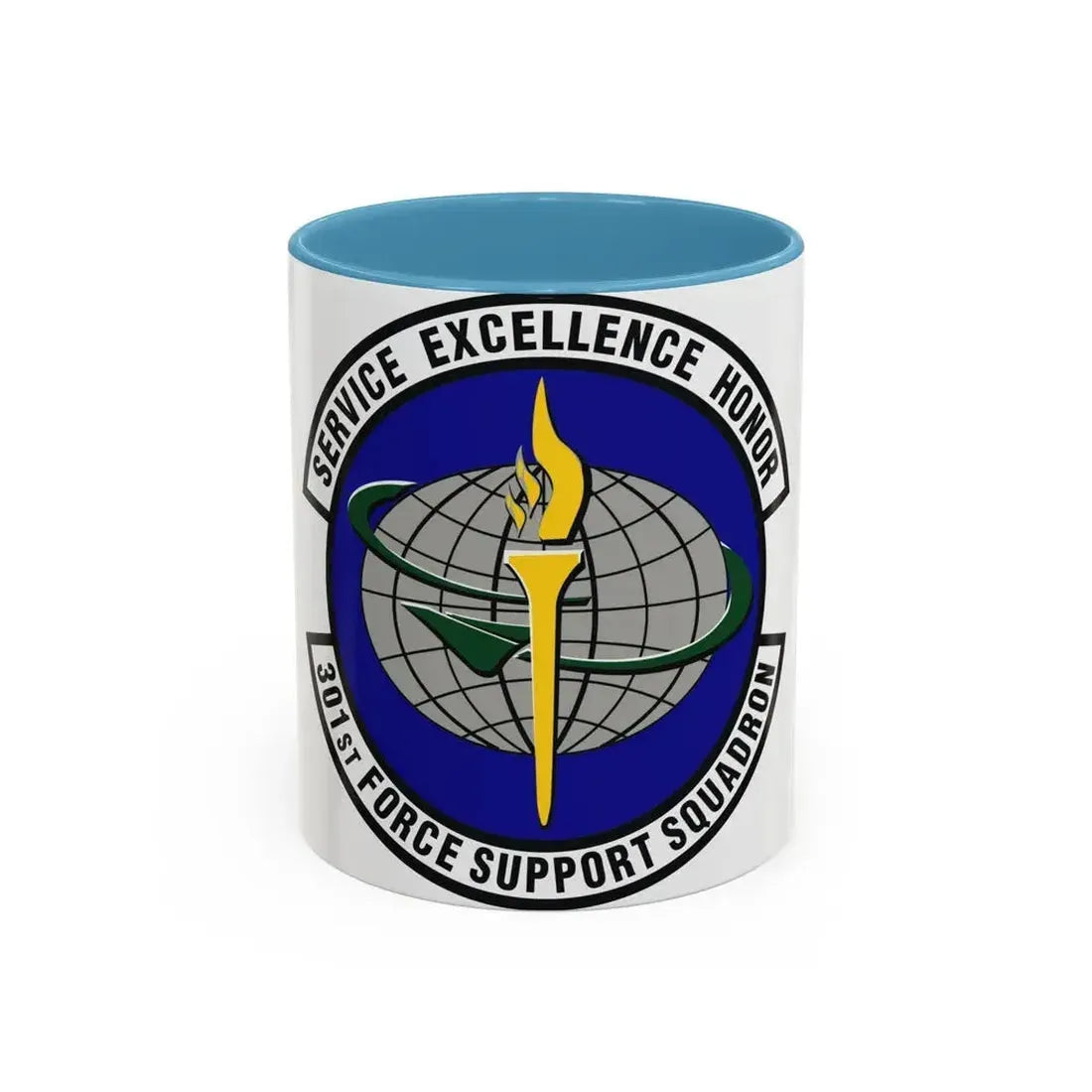 301st Force Support Squadron (U.S. Air Force) Accent Coffee Mug 11oz Light Blue - Go Mug Yourself