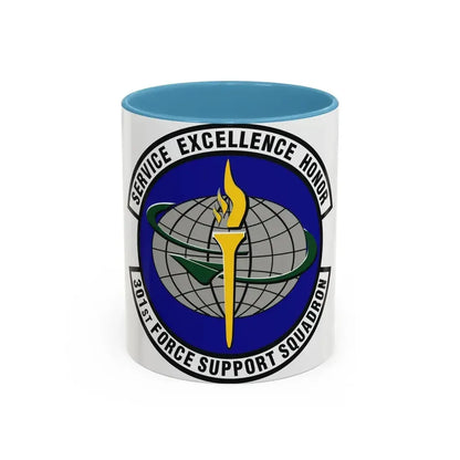 301st Force Support Squadron (U.S. Air Force) Accent Coffee Mug 11oz Light Blue - Go Mug Yourself
