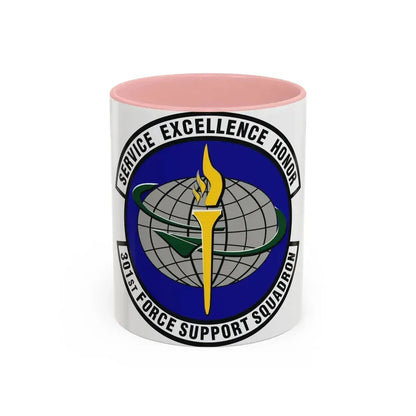 301st Force Support Squadron (U.S. Air Force) Accent Coffee Mug 11oz Pink - Go Mug Yourself