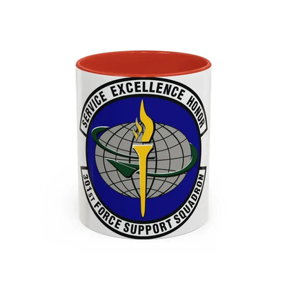 301st Force Support Squadron (U.S. Air Force) Accent Coffee Mug 11oz Red - Go Mug Yourself