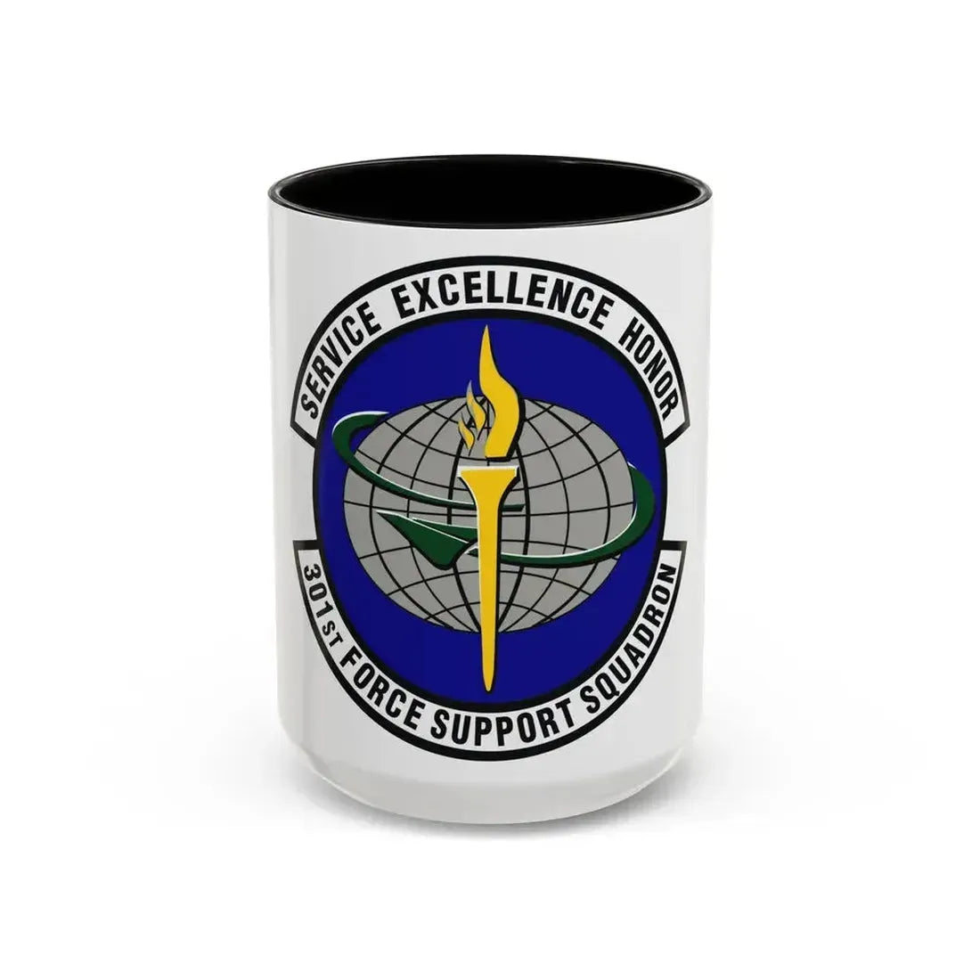 301st Force Support Squadron (U.S. Air Force) Accent Coffee Mug 15oz Black - Go Mug Yourself