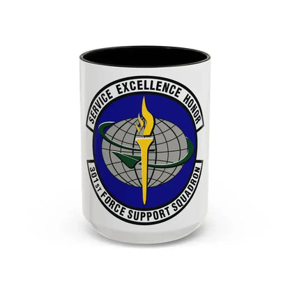 301st Force Support Squadron (U.S. Air Force) Accent Coffee Mug 15oz Black - Go Mug Yourself