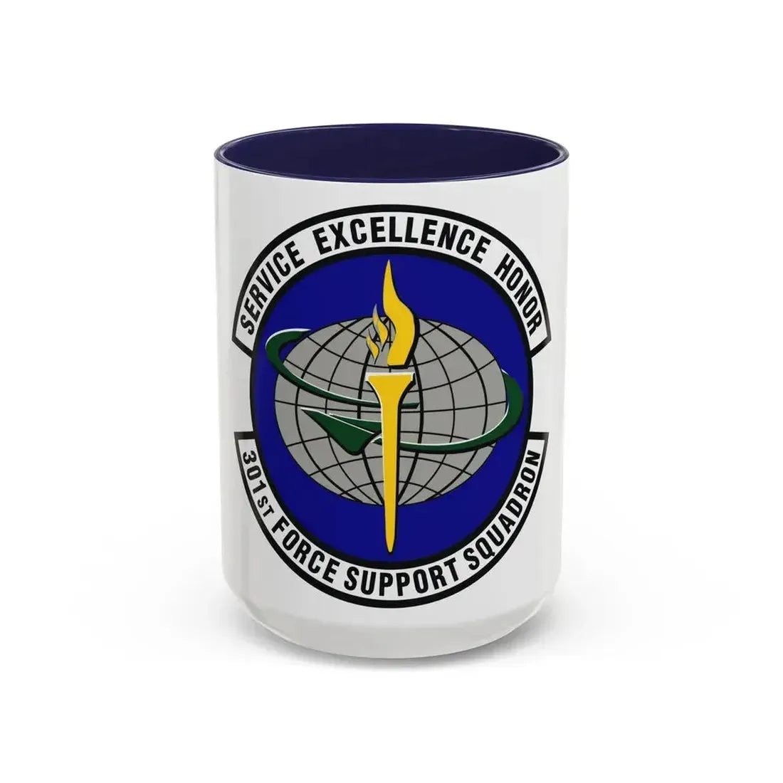 301st Force Support Squadron (U.S. Air Force) Accent Coffee Mug 15oz Navy - Go Mug Yourself