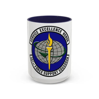 301st Force Support Squadron (U.S. Air Force) Accent Coffee Mug 15oz Navy - Go Mug Yourself