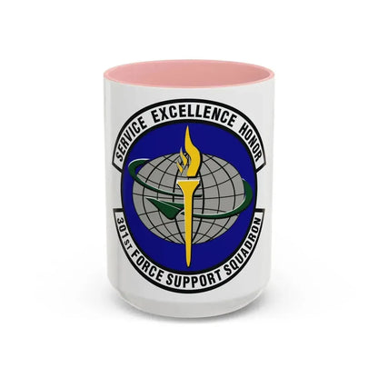 301st Force Support Squadron (U.S. Air Force) Accent Coffee Mug 15oz Pink - Go Mug Yourself