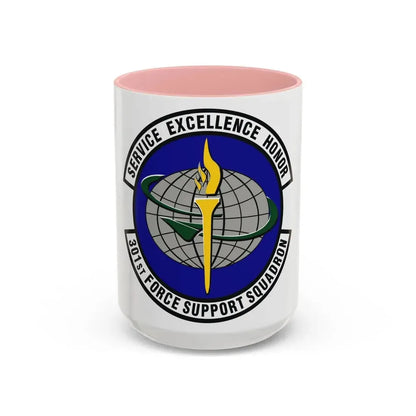 301st Force Support Squadron (U.S. Air Force) Accent Coffee Mug 15oz Pink - Go Mug Yourself