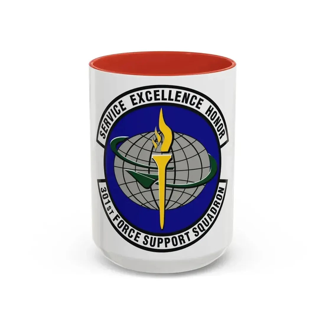 301st Force Support Squadron (U.S. Air Force) Accent Coffee Mug 15oz Red - Go Mug Yourself