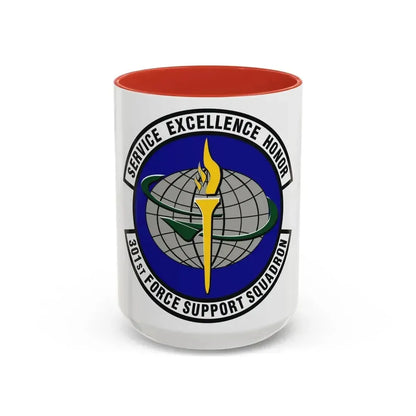 301st Force Support Squadron (U.S. Air Force) Accent Coffee Mug 15oz Red - Go Mug Yourself