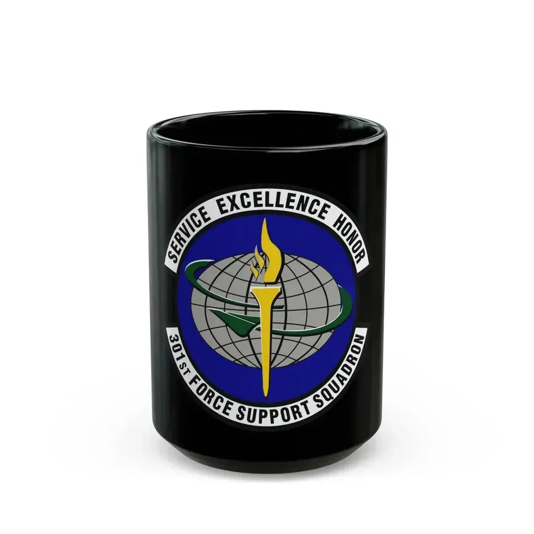 301st Force Support Squadron (U.S. Air Force) Black Coffee Mug 15oz - Go Mug Yourself