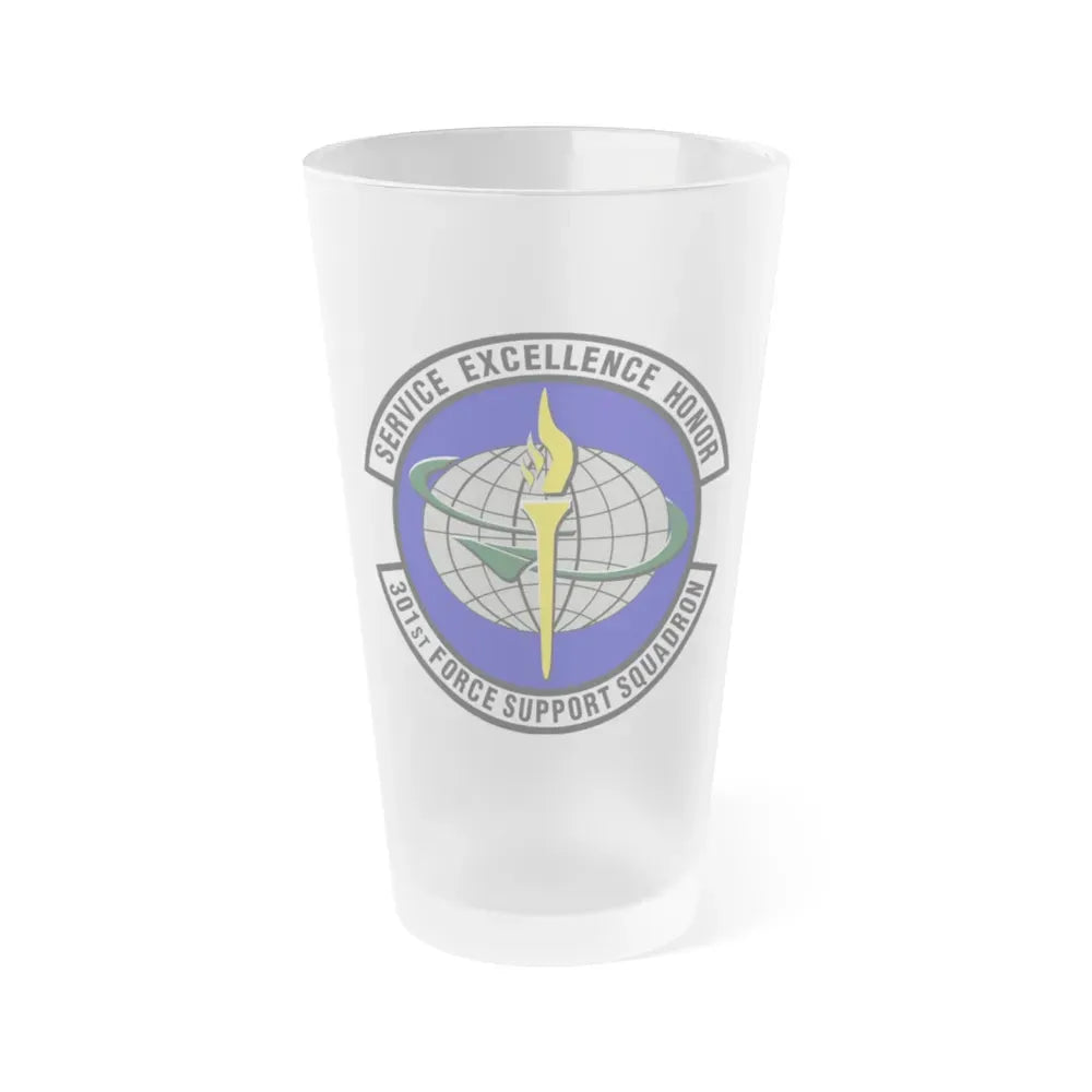 301st Force Support Squadron (U.S. Air Force) Frosted Pint Glass 16oz Default Title - Go Mug Yourself