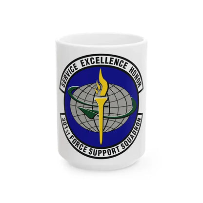 301st Force Support Squadron (U.S. Air Force) White Coffee Mug 15oz - Go Mug Yourself