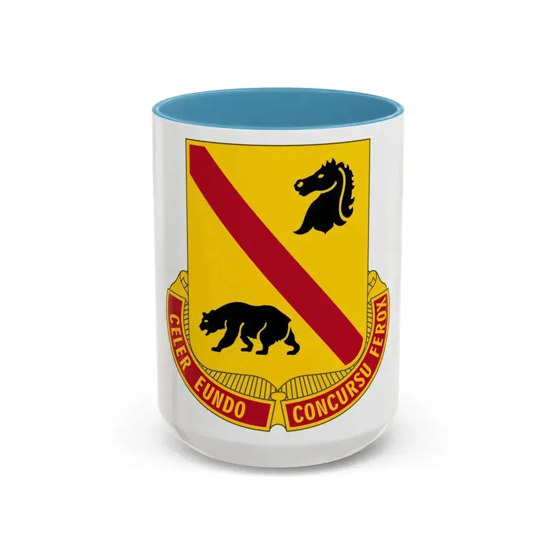 302 Cavalry Regiment (U.S. Army) Accent Coffee Mug 15oz Light Blue - Go Mug Yourself