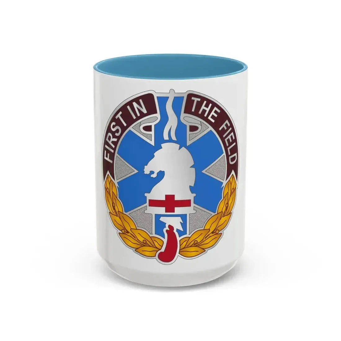 302 Field Hospital (U.S. Army) Accent Coffee Mug 15oz Light Blue - Go Mug Yourself