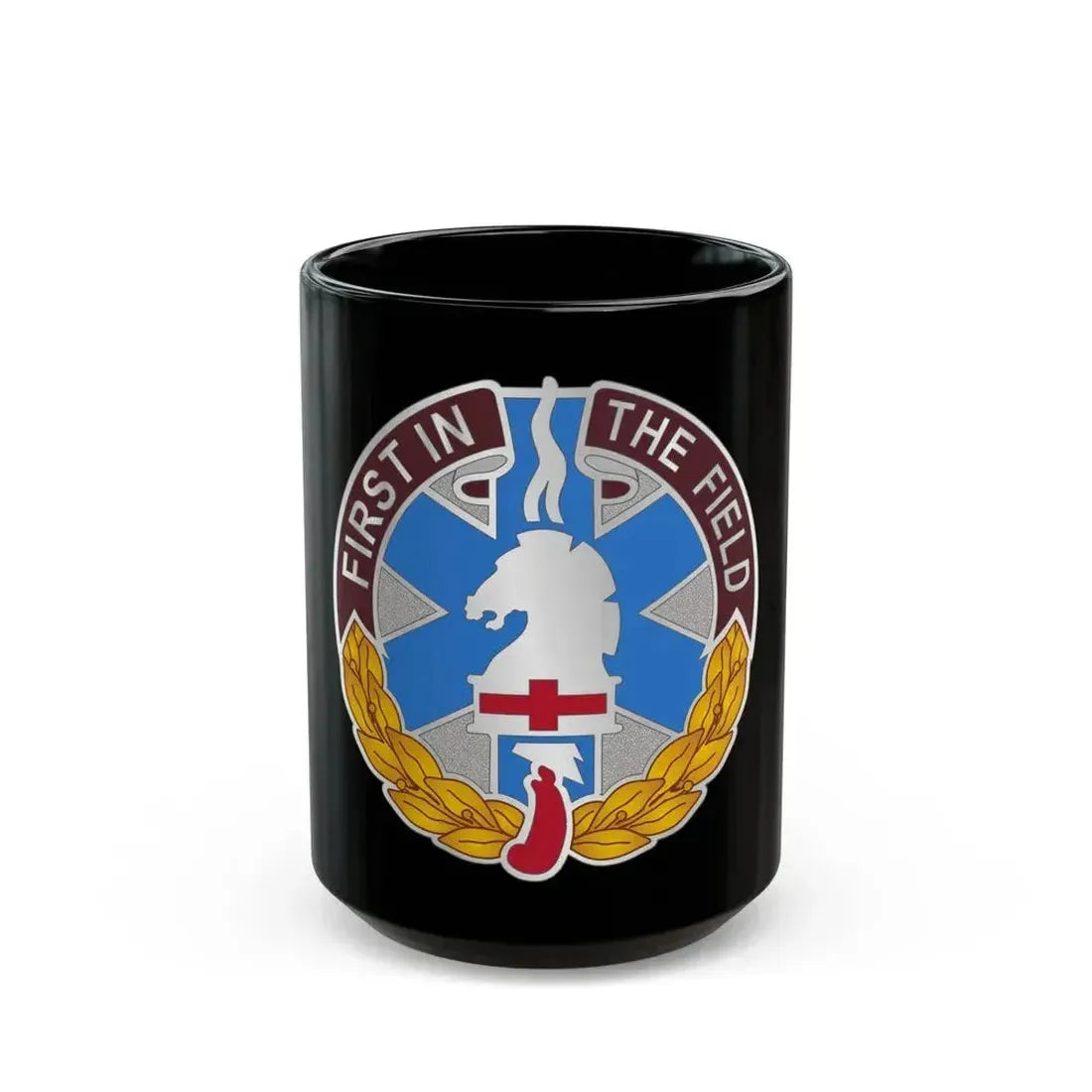 302 Field Hospital (U.S. Army) Black Coffee Mug 15oz - Go Mug Yourself
