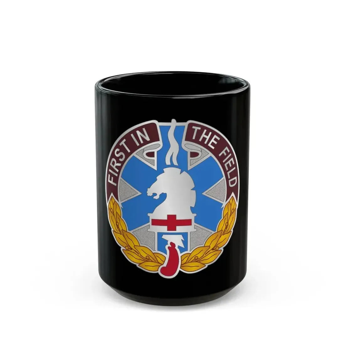 302 Field Hospital (U.S. Army) Black Coffee Mug 15oz - Go Mug Yourself