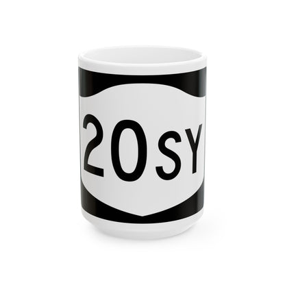 NY-20SY (New York) (Road Sign) White Coffee Mug