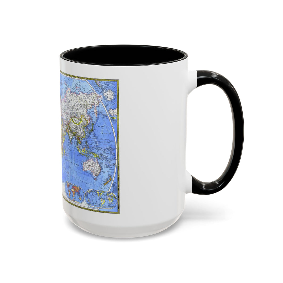 World Map - The Political World (1975) (Map) Accent Coffee Mug