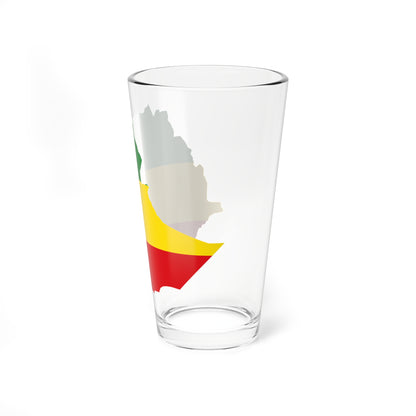 Flag map of Ethiopia 1993-1996 (Ethiopia) Pint Glass 16oz