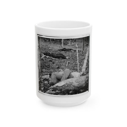 Gettysburg, Pa. Four Dead Soldiers In The Woods Near Little Round Top (U.S. Civil War) White Coffee Mug