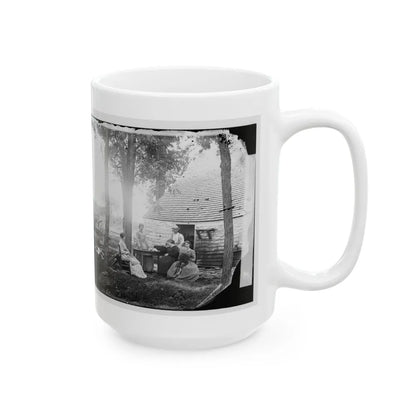 Cedar Mountain, Va. Family Group Before The House In Which Gen. Charles S. Winder (C.S.A.) Died (U.S. Civil War) White Coffee Mug-Go Mug Yourself