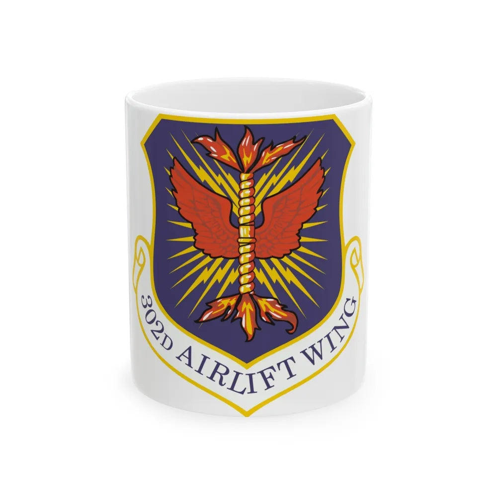 302d Airlift Wing (U.S. Air Force) White Coffee Mug-11oz-Go Mug Yourself