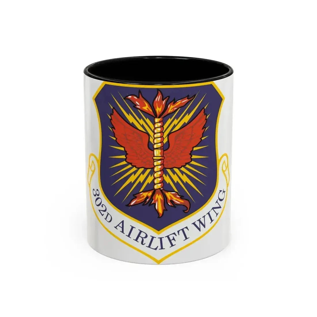302d Airlift Wing (U.S. Air Force) Accent Coffee Mug 11oz Black - Go Mug Yourself