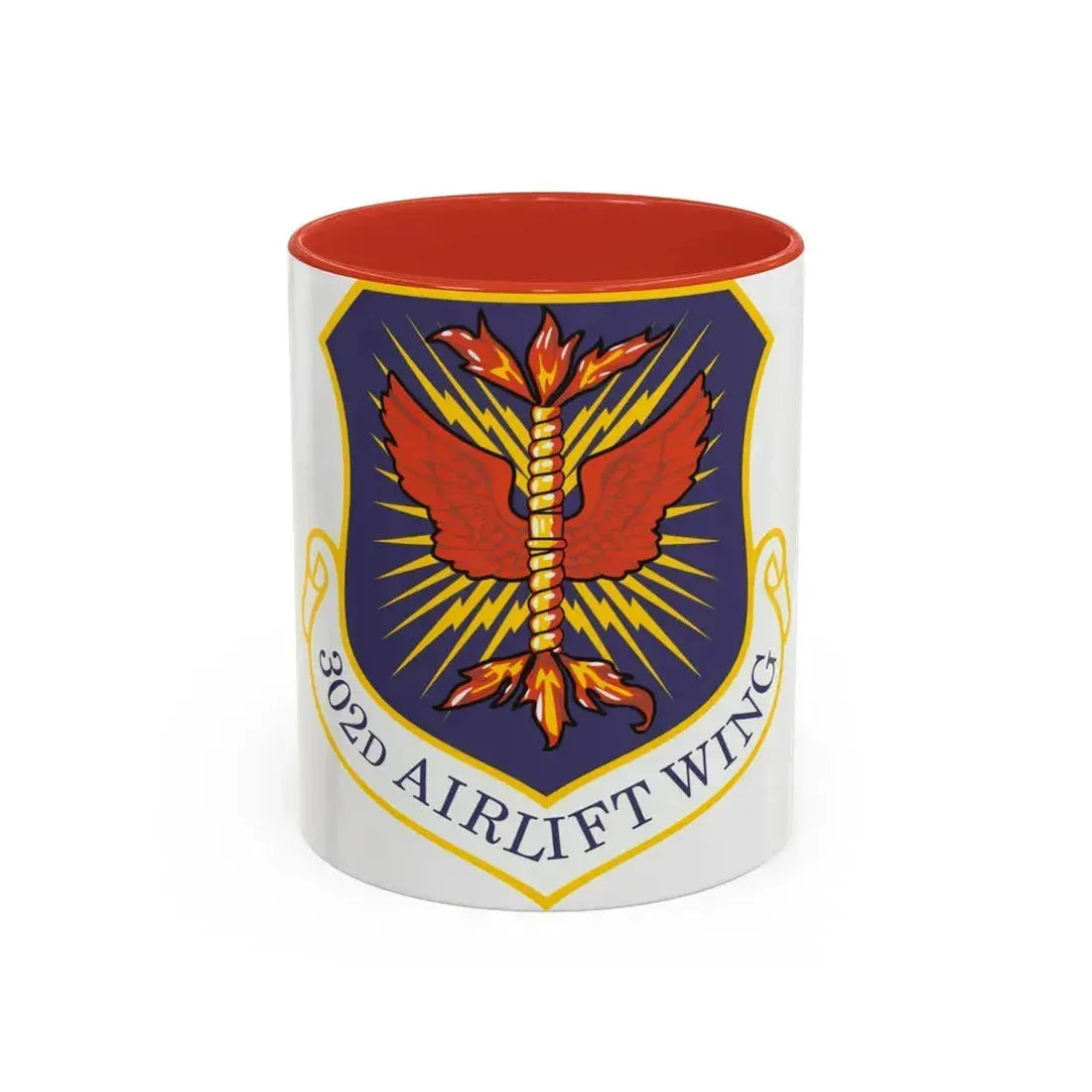 302d Airlift Wing (U.S. Air Force) Accent Coffee Mug 11oz Red - Go Mug Yourself